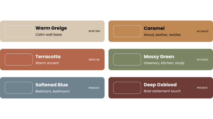 Autumn 2026 interior colour palette — Di Dio Interiors, Geneva and Vaud