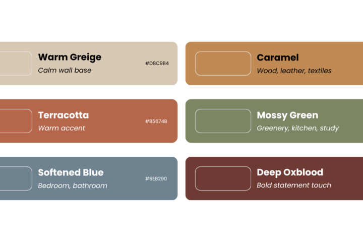 Autumn 2026 interior colour palette — Di Dio Interiors, Geneva and Vaud